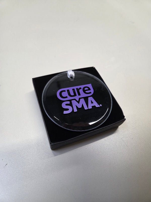 Cure SMA Beveled Round Glass Ornament
