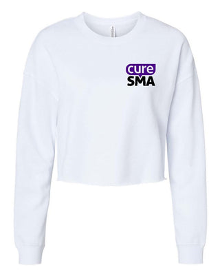 Cure SMA White Cropped Logo Crewneck Sweatshirt