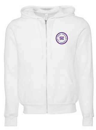 Cure SMA Unisex White Full Zip Hoodie